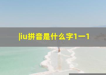 |iu拼音是什么字1一1